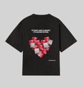 t-shirt oversize nera grafica plastic heart distrettoundici retro