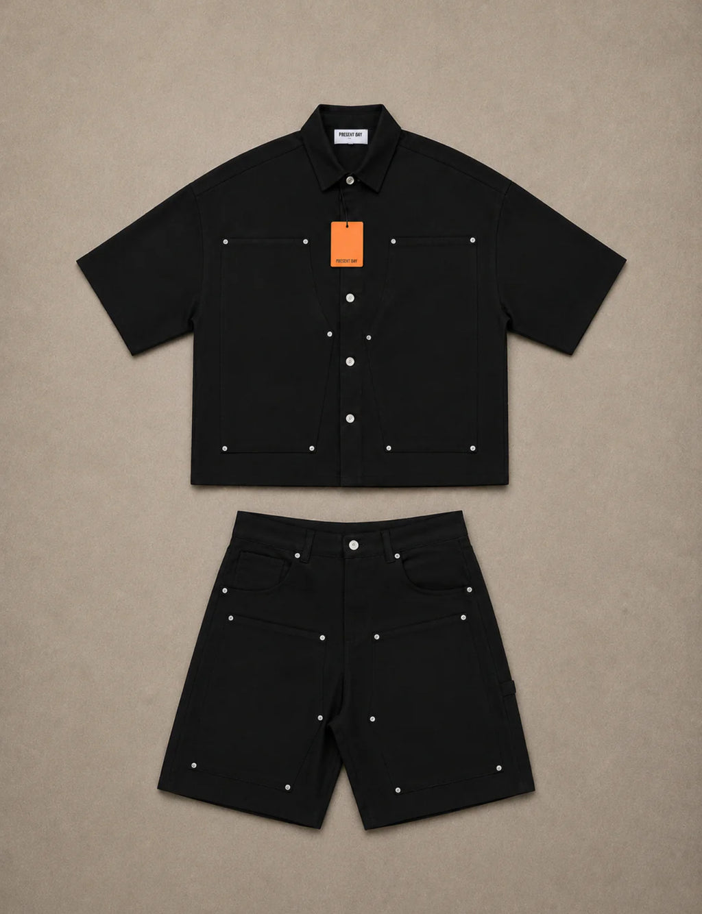 Coordinato Camicia e Pantaloncino Nero Uomo – Made in Italy