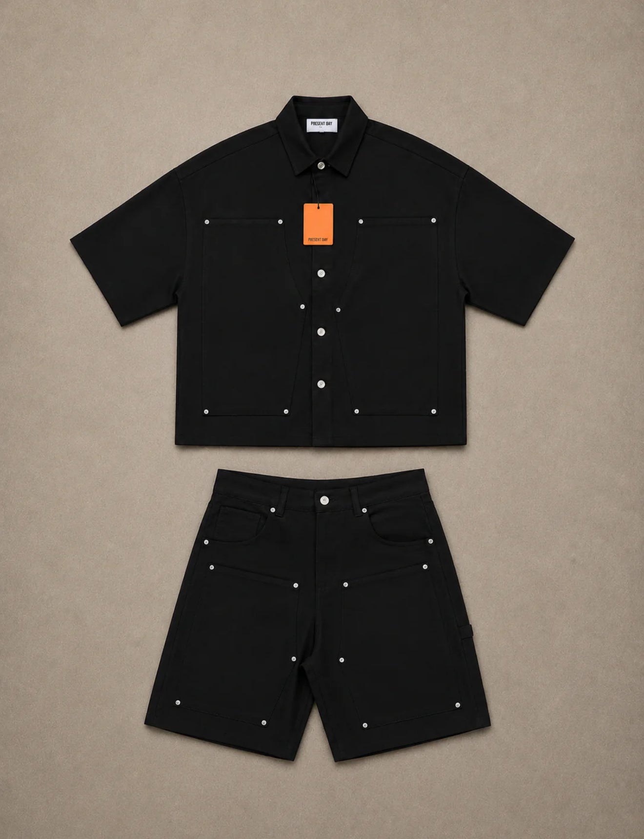 Coordinato Camicia e Pantaloncino Nero Uomo – Made in Italy