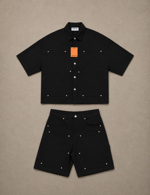 Coordinato Camicia e Pantaloncino Nero Uomo – Made in Italy