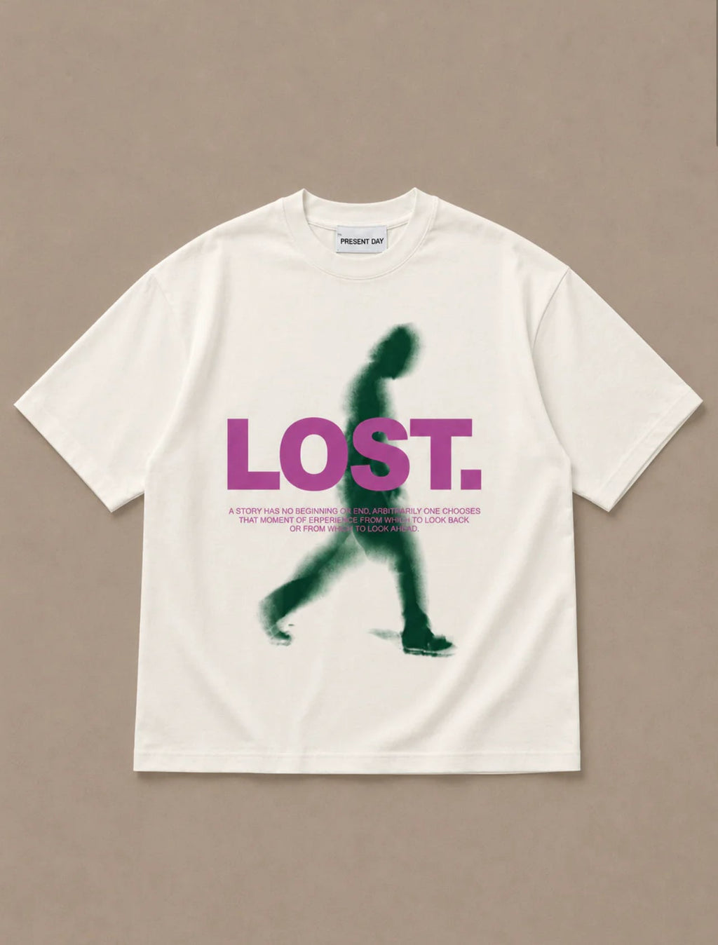 T-Shirt Oversize “LOST” Bianca Uomo – Made in Italy