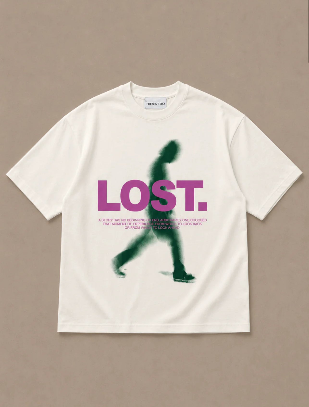 T-Shirt Oversize “LOST” Bianca Uomo – Made in Italy