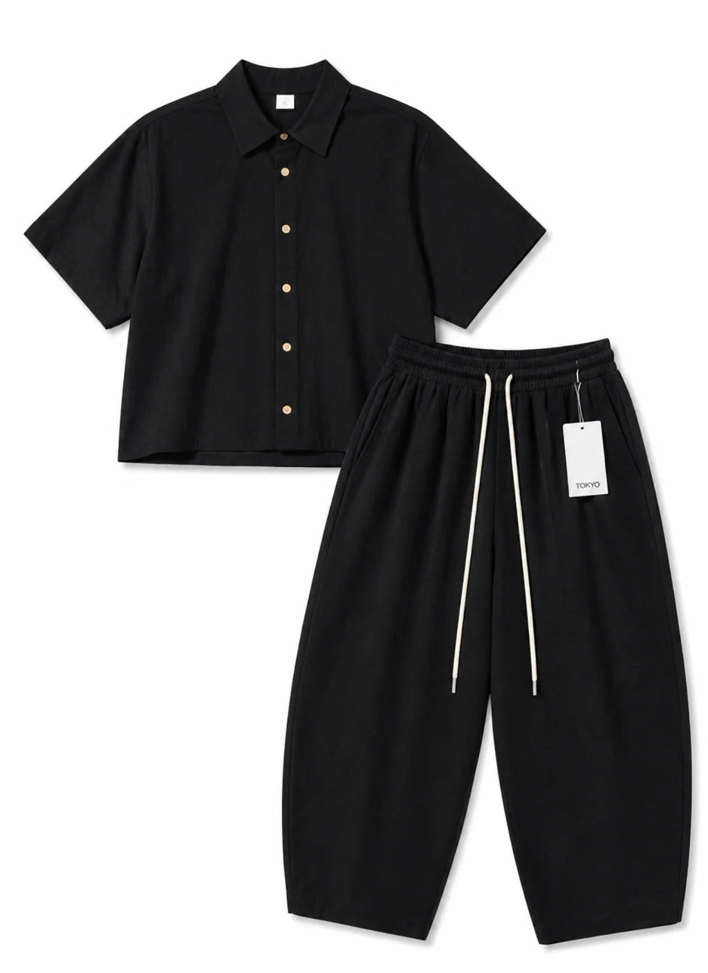Coordinato Lino Nero Uomo – Made in Italy