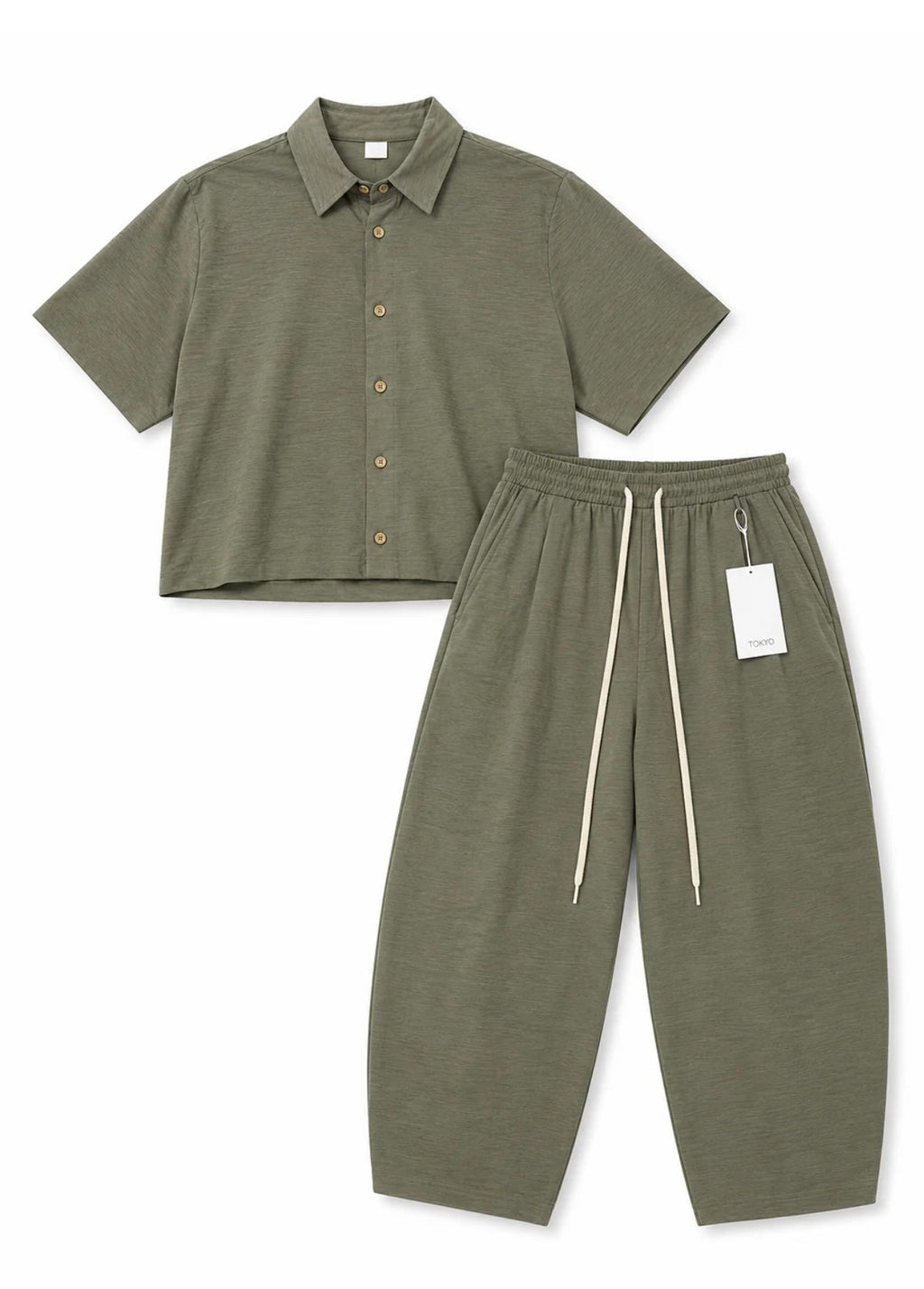 Coordinato Lino Verde Militare Uomo – Made in Italy