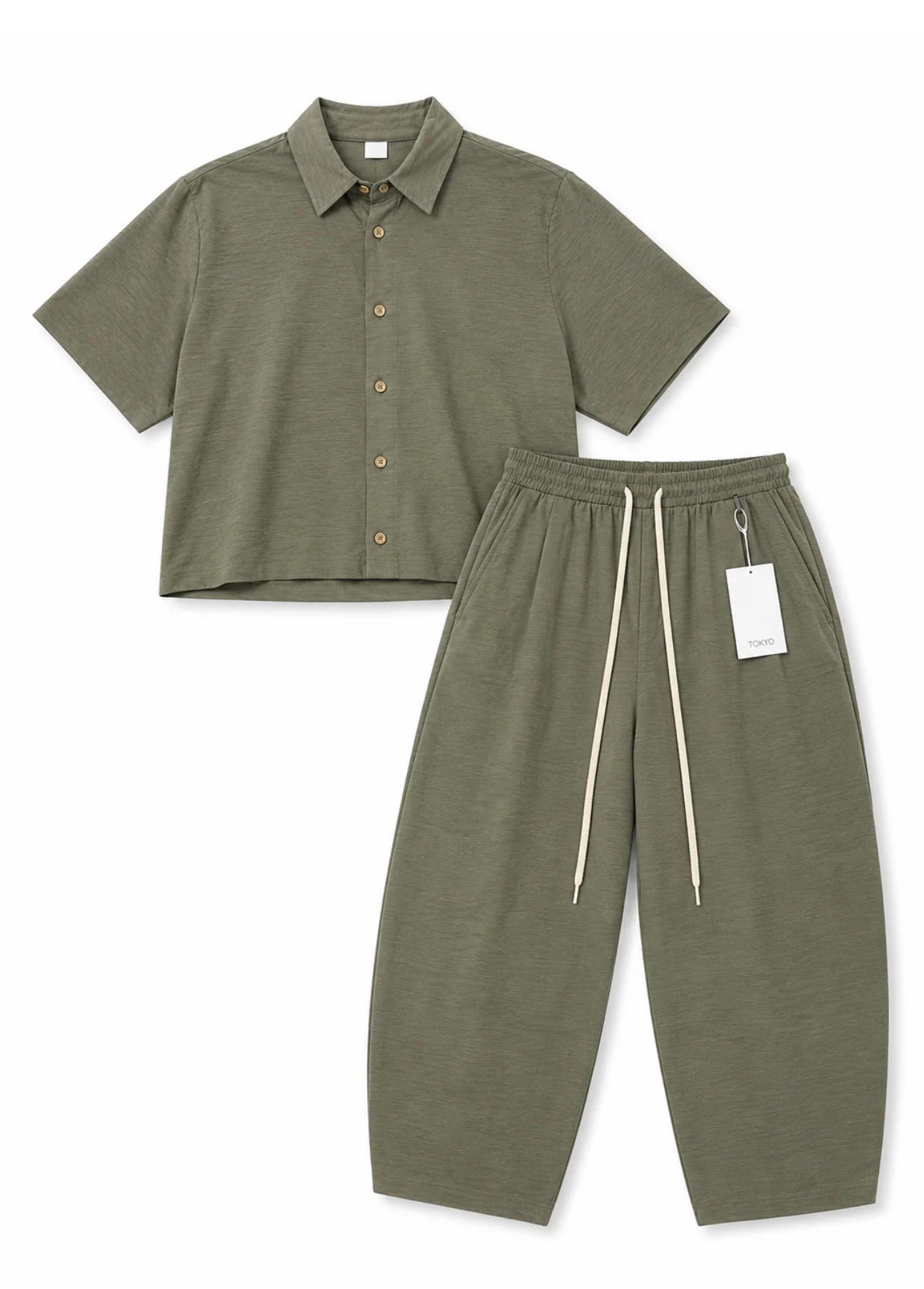 Coordinato Lino Verde Militare Uomo – Made in Italy