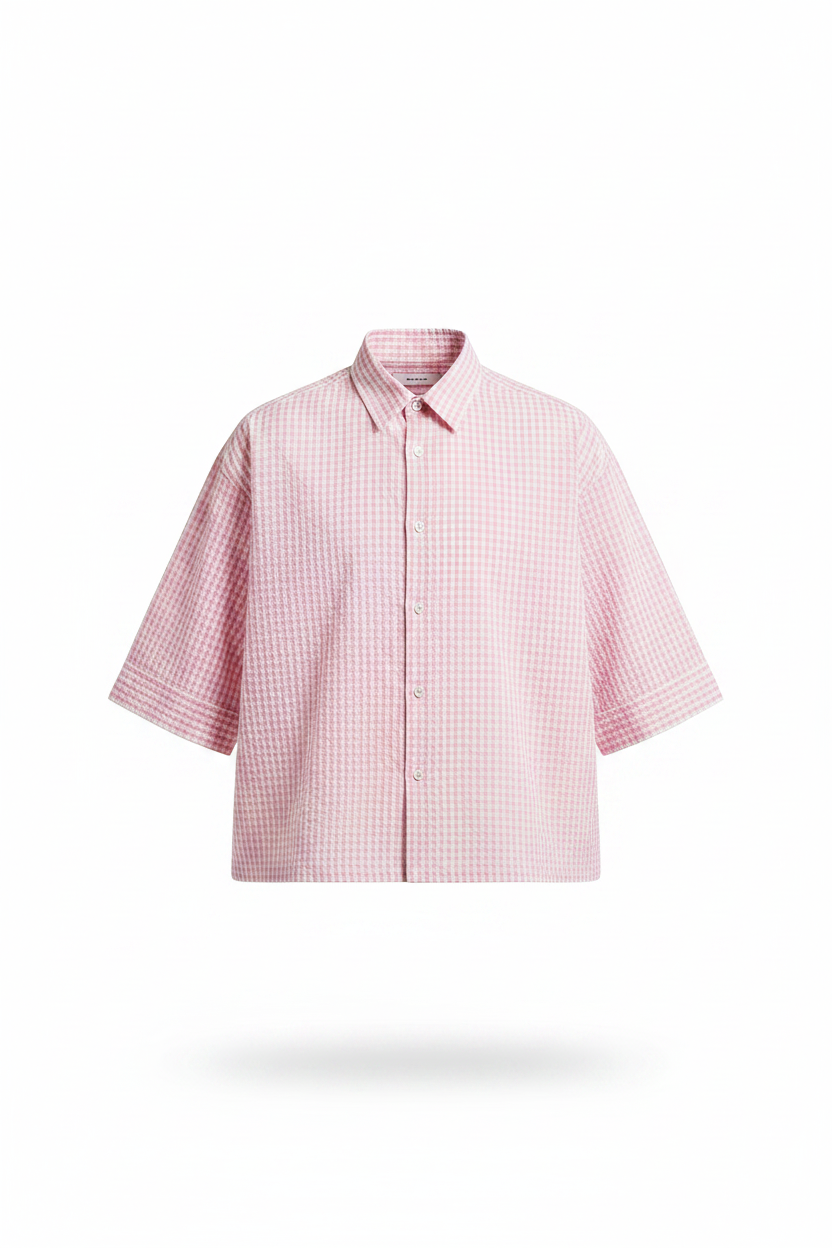 Camicione Crop a quadri Rosa – Uomo