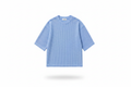 T-Shirt Waffle Oversize Celeste Uomo