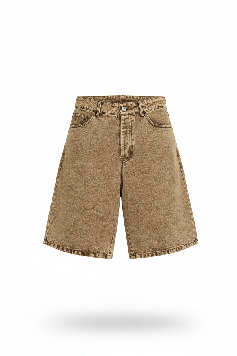 Jorts Denim Sand Beige Acid Wash – Ghost Mannequin