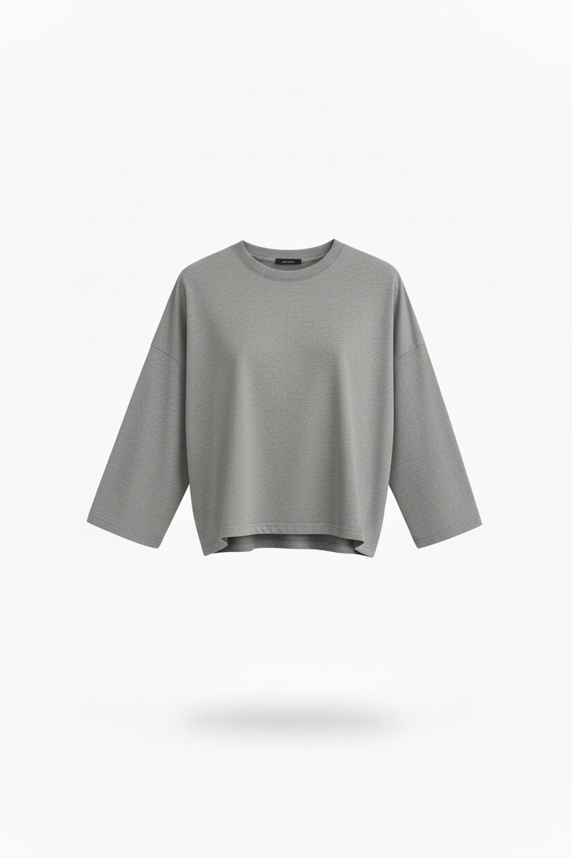 Longsleeve Crop Grigia DSTR11