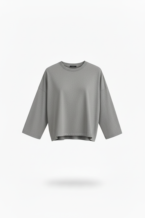 Longsleeve Crop Grigia DSTR11