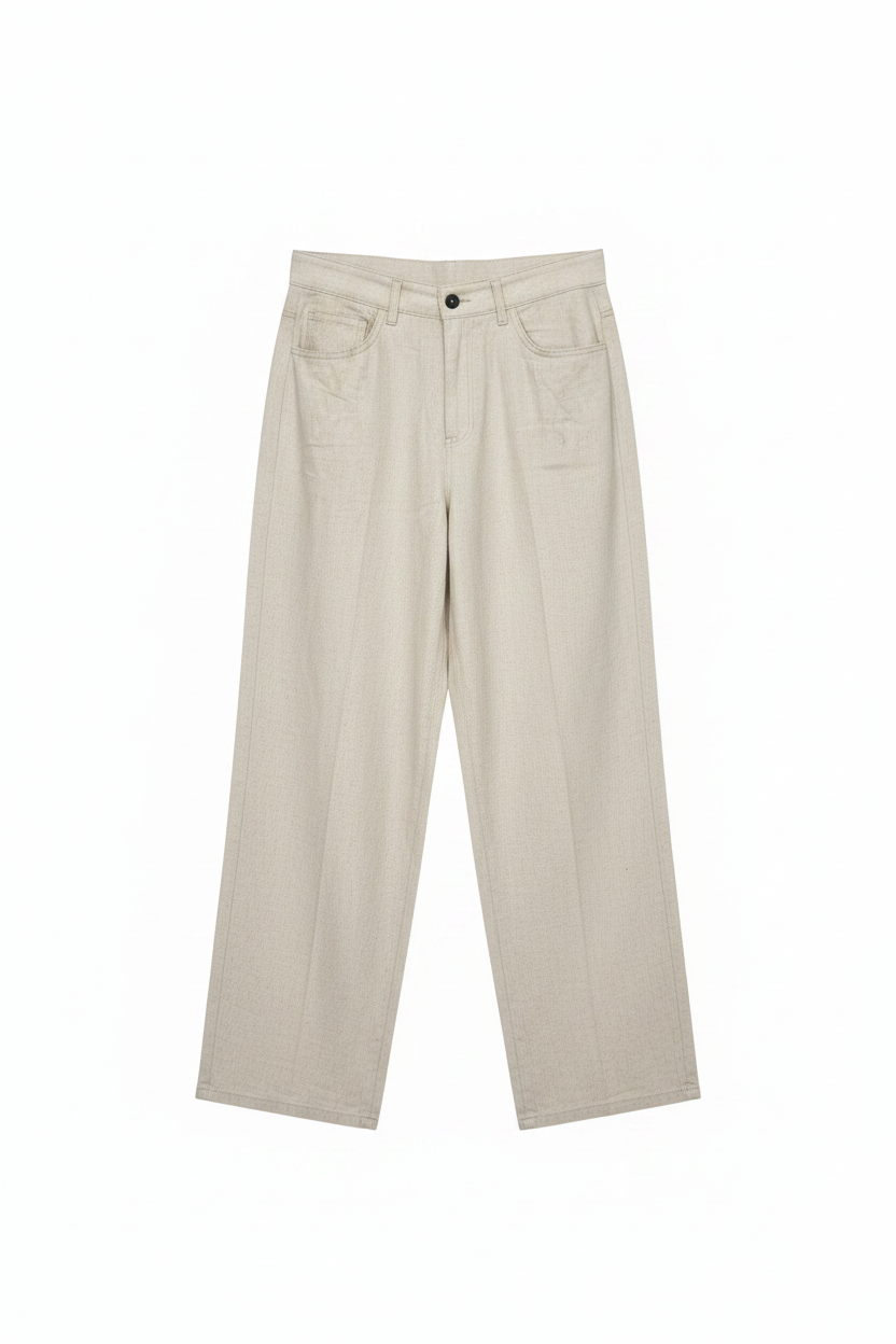 Pantalone Lino “ballon Fit” Beige Uomo