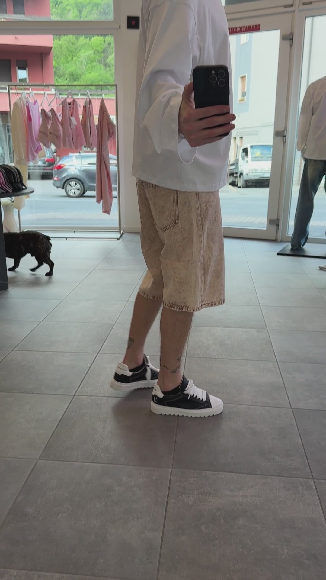 Jorts Denim Pink Acid Wash Uomo
