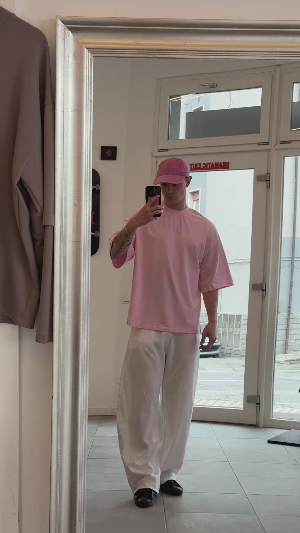 T-Shirt Boxy Fit Rosa Uomo – Made in Italy