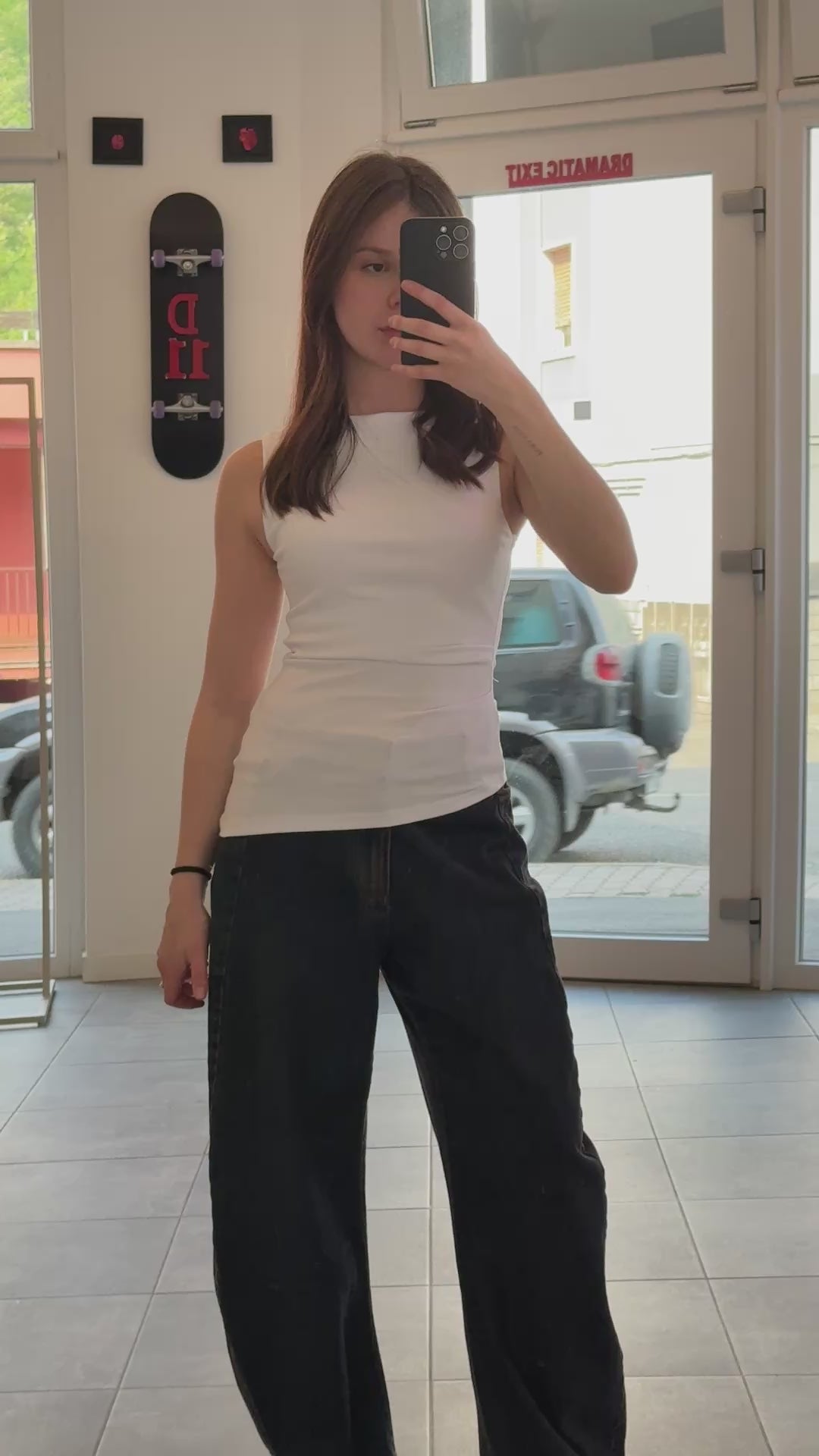 Tank Top Asimmetrico Bianco Donna