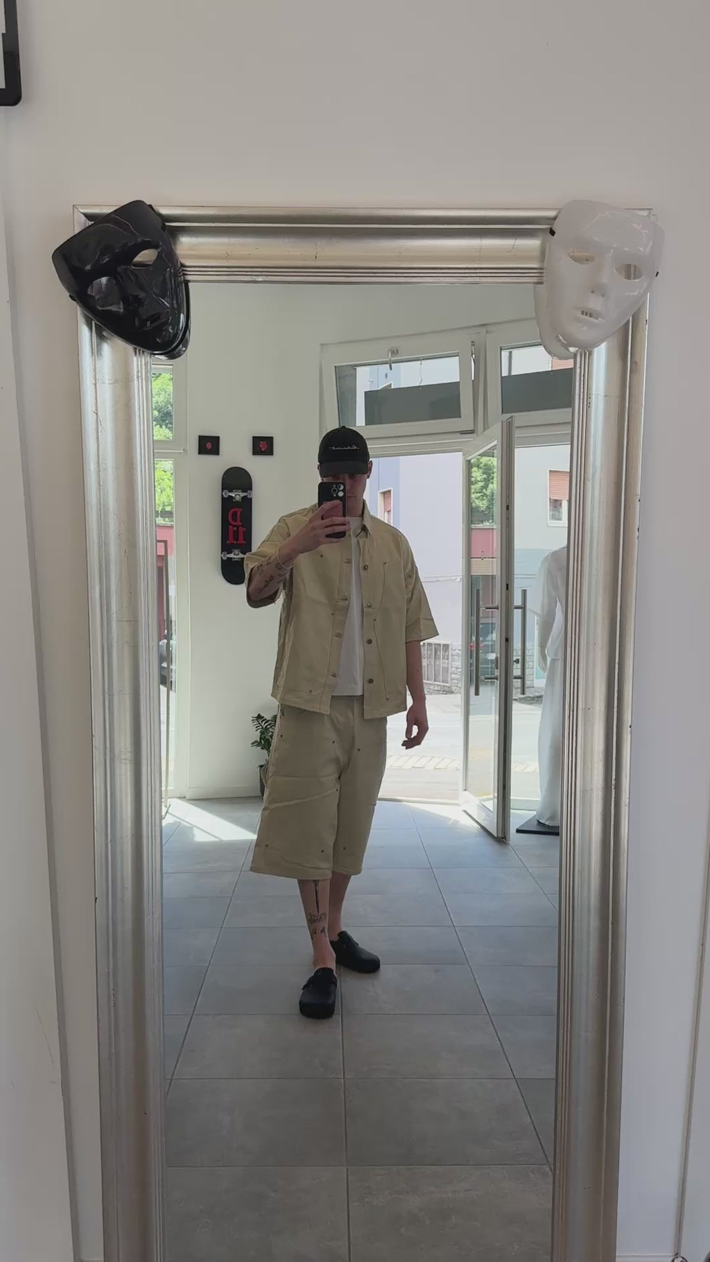 Coordinato Camicione e Jorts Beige Uomo – Made in Italy