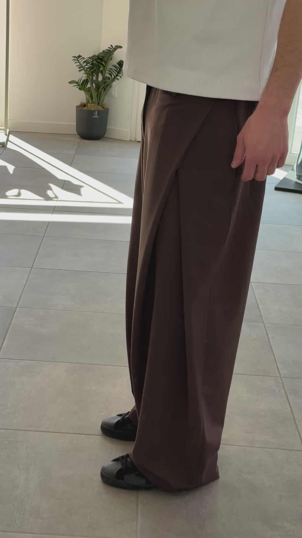 Pantalone Wide Leg Cioccolato