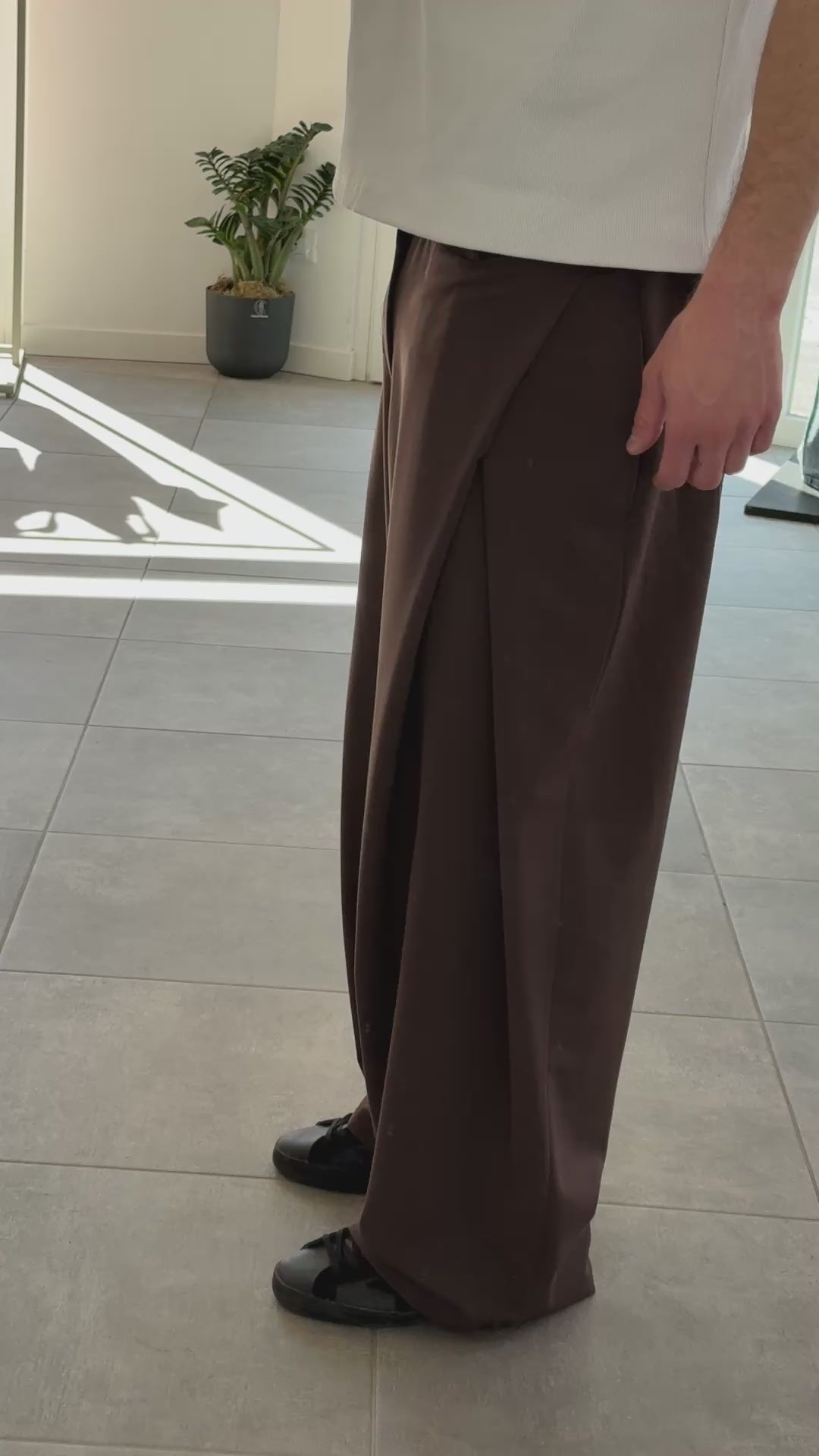 Pantalone Wide Leg Cioccolato