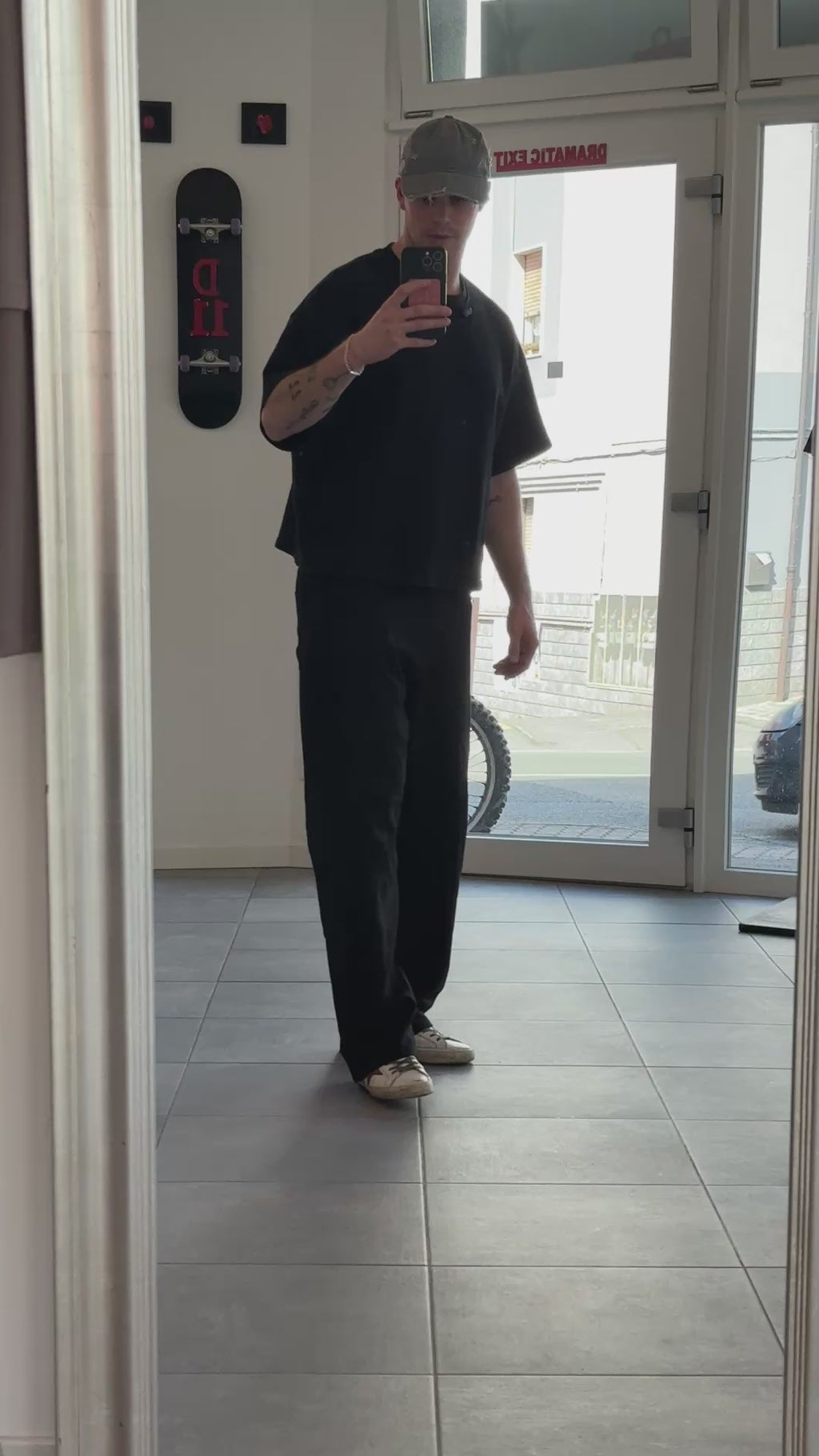 Pantalone Lino “Balloon fit” Nero Uomo