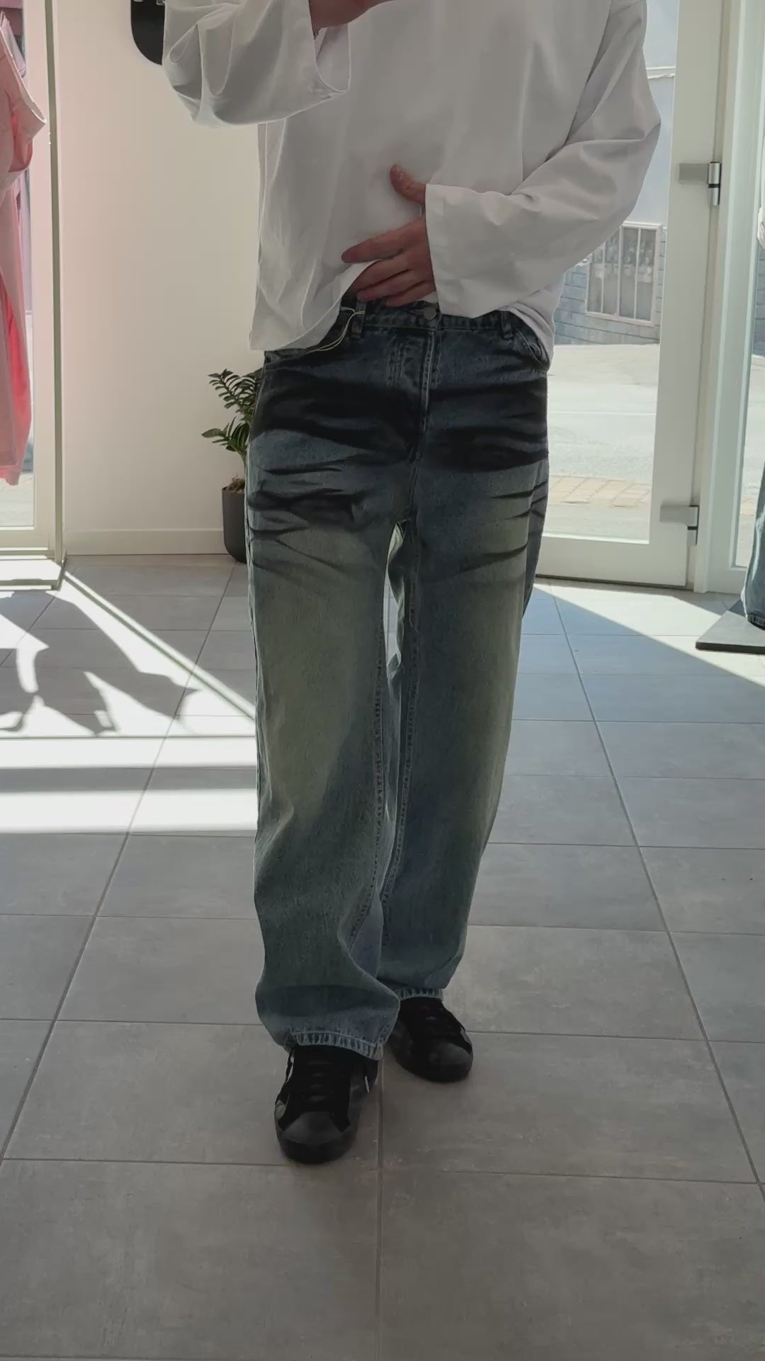 Baggy Jeans, Washed Blue Denim