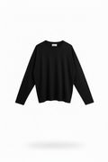 T-shirt Nera Oversize Manica Lunga
