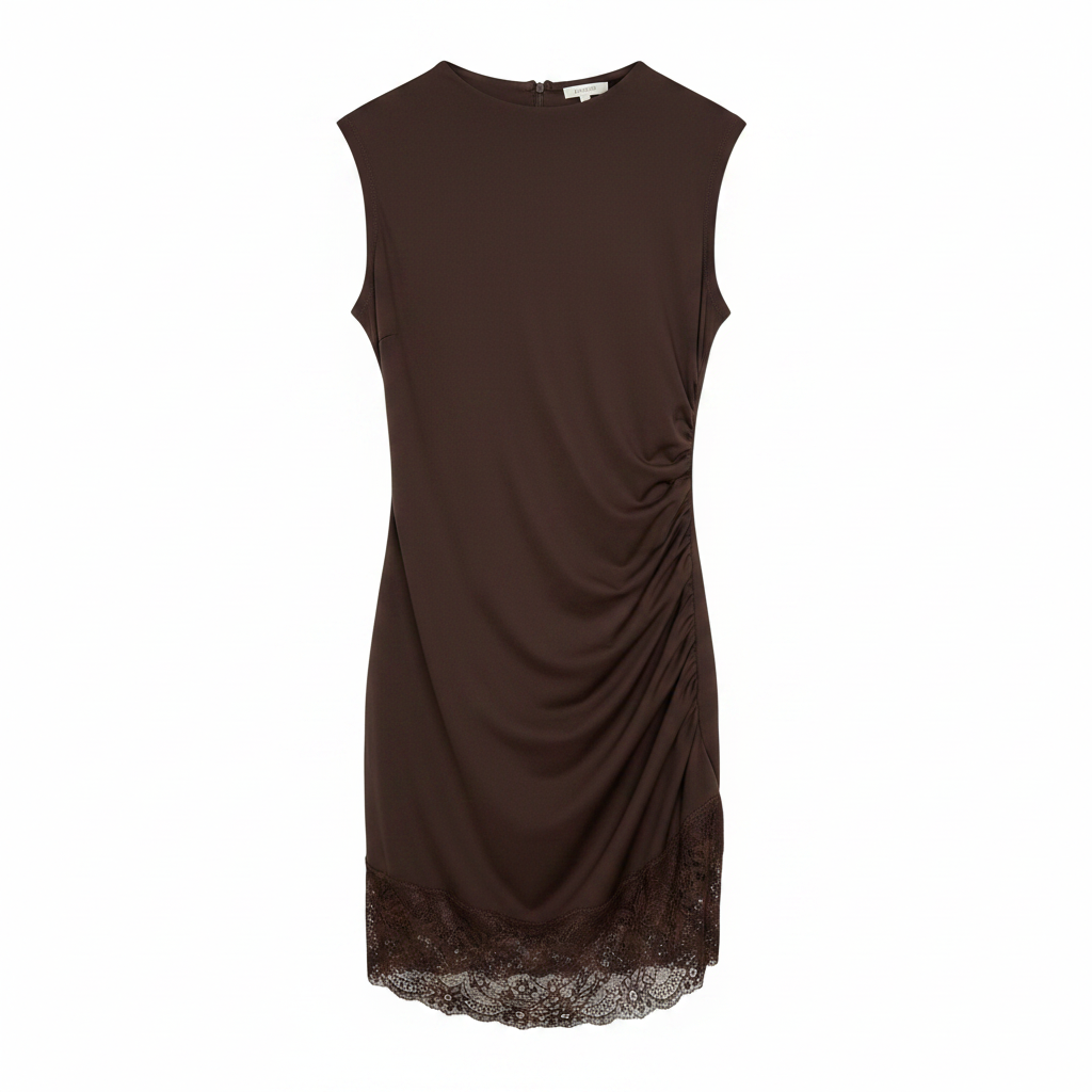Vestito marrone frontale ghost mannequin